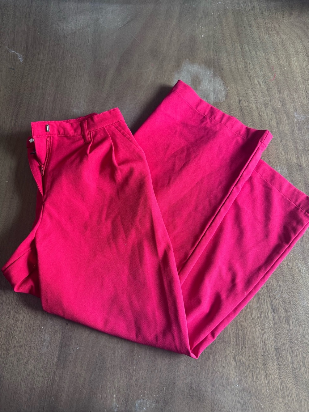Art Class Girls Wide Trousers Red High Rise Pleat Front - Size S 6/7